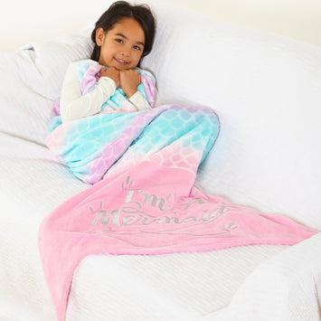 Mermaid Tail Ombre Novelty Sleeping Blanket