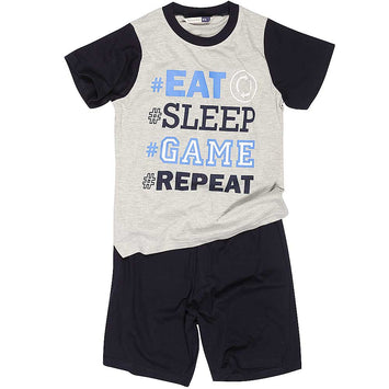 Boys Eat Sleep Game Repeat Shortie Pyjamas