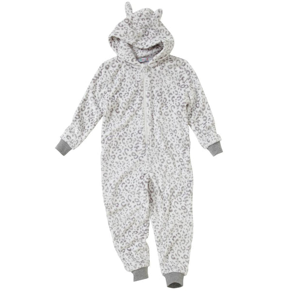 White Pattern Snow Leopard Onesie Kids Characters