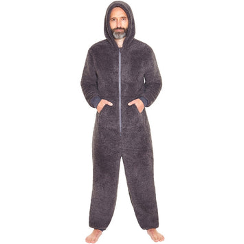 Mens Fluffy Shaggy Gaming Onesie