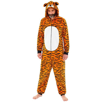 Mens Tiger Fleece Onesie