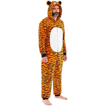 Mens Tiger Fleece Onesie