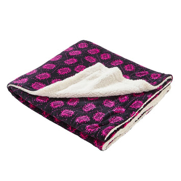 Black & Pink Game Over! Print Fleece Blanket Throw