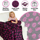 Black & Pink Game Over! Print Fleece Blanket Throw