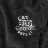 Eat Sleep Game Repeat Black Dressing Gown