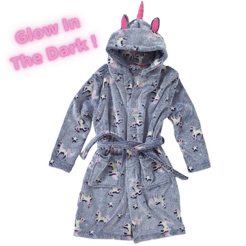 Child's Lilac & Pink Glow In The Dark Unicorn Dressing Gown