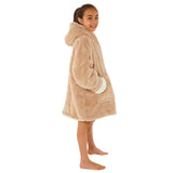 kids beige wearable hooded blanket