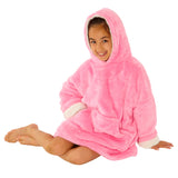 Pink wearable hooded blanket
