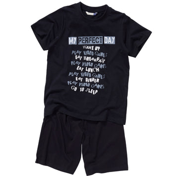 Boys Perfect Day Gaming Shortie Pyjamas