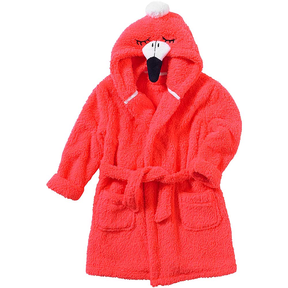 Hooded Flamingo Dressing Gown Child Girls Flamingo Super Cosy