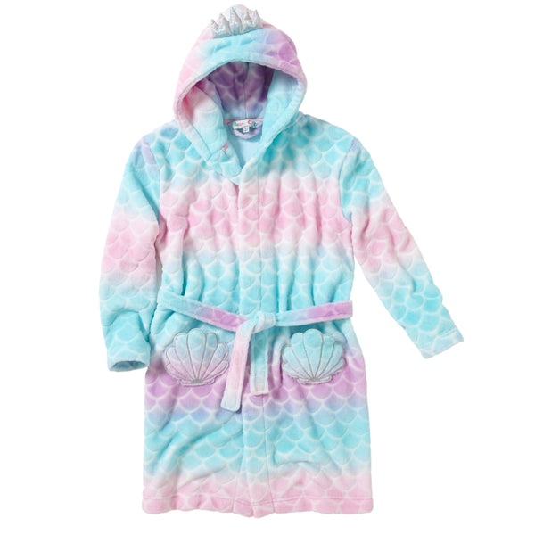 Girls Ombre Rainbow Mermaid Dressing Gown Robe – Kids Characters