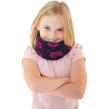 Pink & Black Game Over! Fleece Neck Warmer Snood