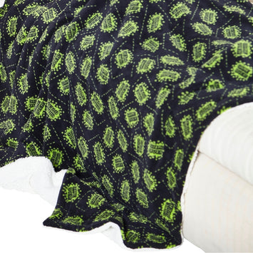 Game Over! Black & Bright Green Fleece Blanket Throw