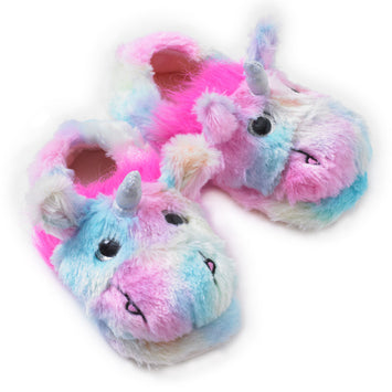Girls Rainbow Unicorn Slippers