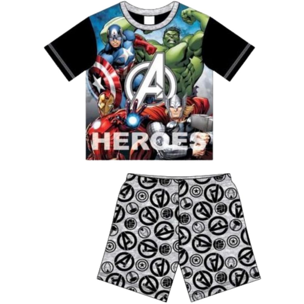 Avengers Grey & Multicolour Heroes Shortie Pyjamas