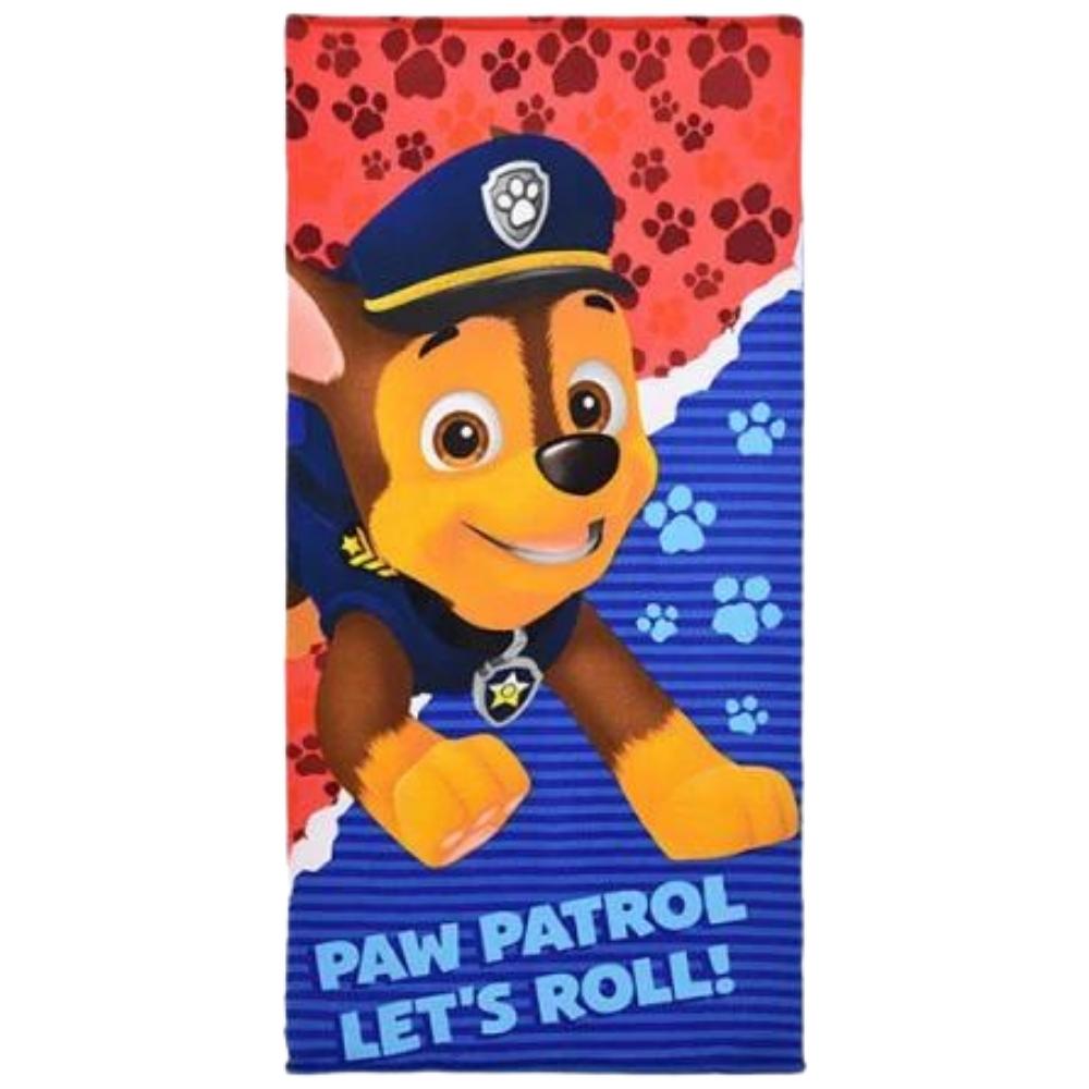 Paw Patrol Let's Roll! Blue & Red Beach Towel