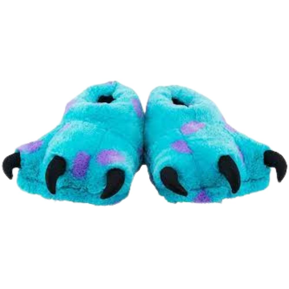 Blue & Purple Soft Faux Fur Monster Claw Feet Slippers