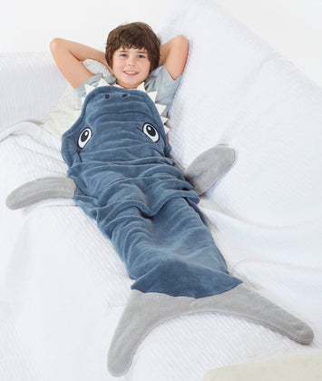 Shark Novelty Grey Blue Sleeping Blanket