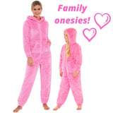 Women's Bright Pink Fluffy Fleece Onesie