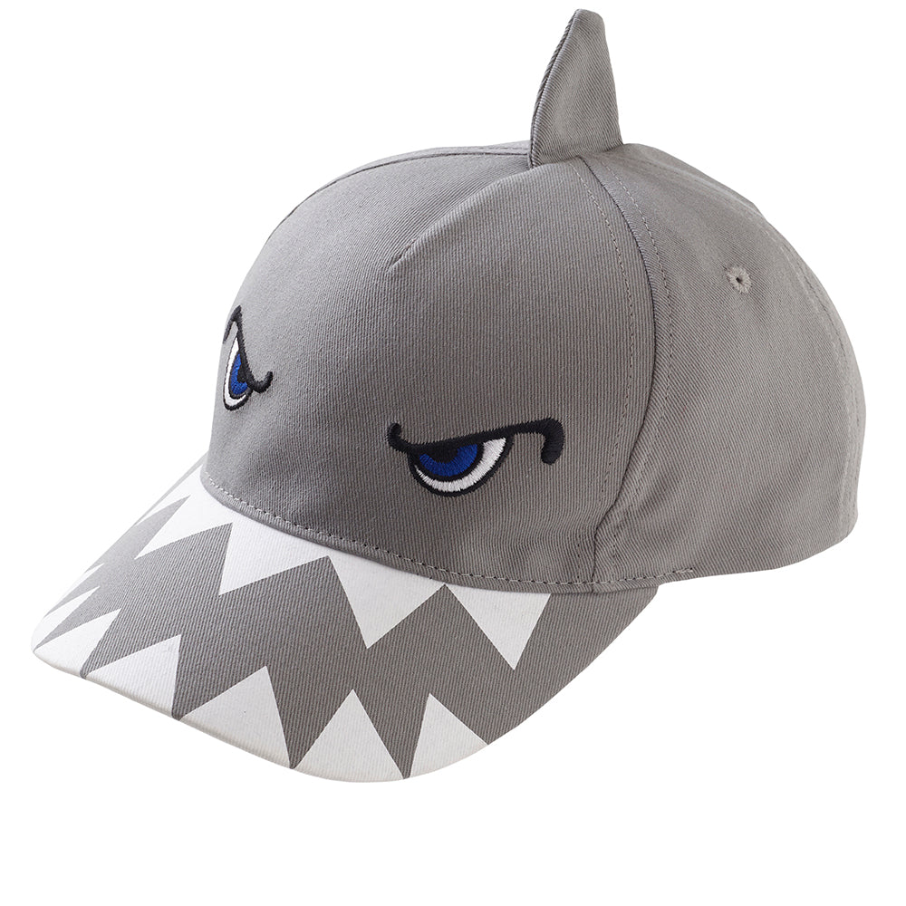 Boys Shark Grey 3D Peak Cap